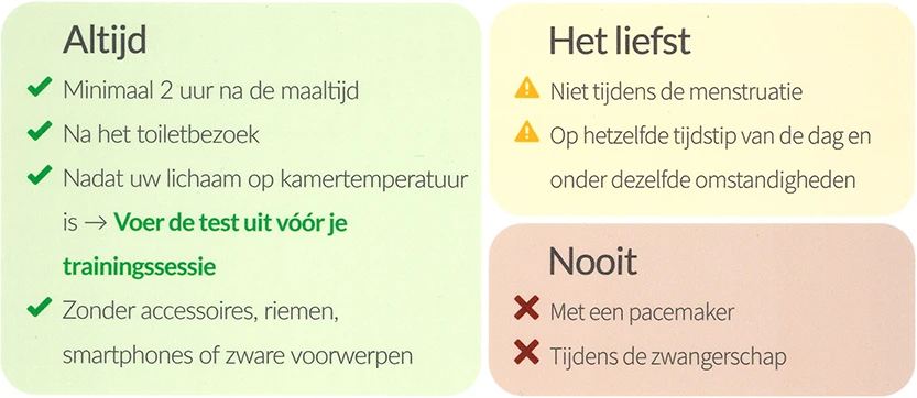 Do en don'ts Inbody health Check | Coronel Sports Bunnik
